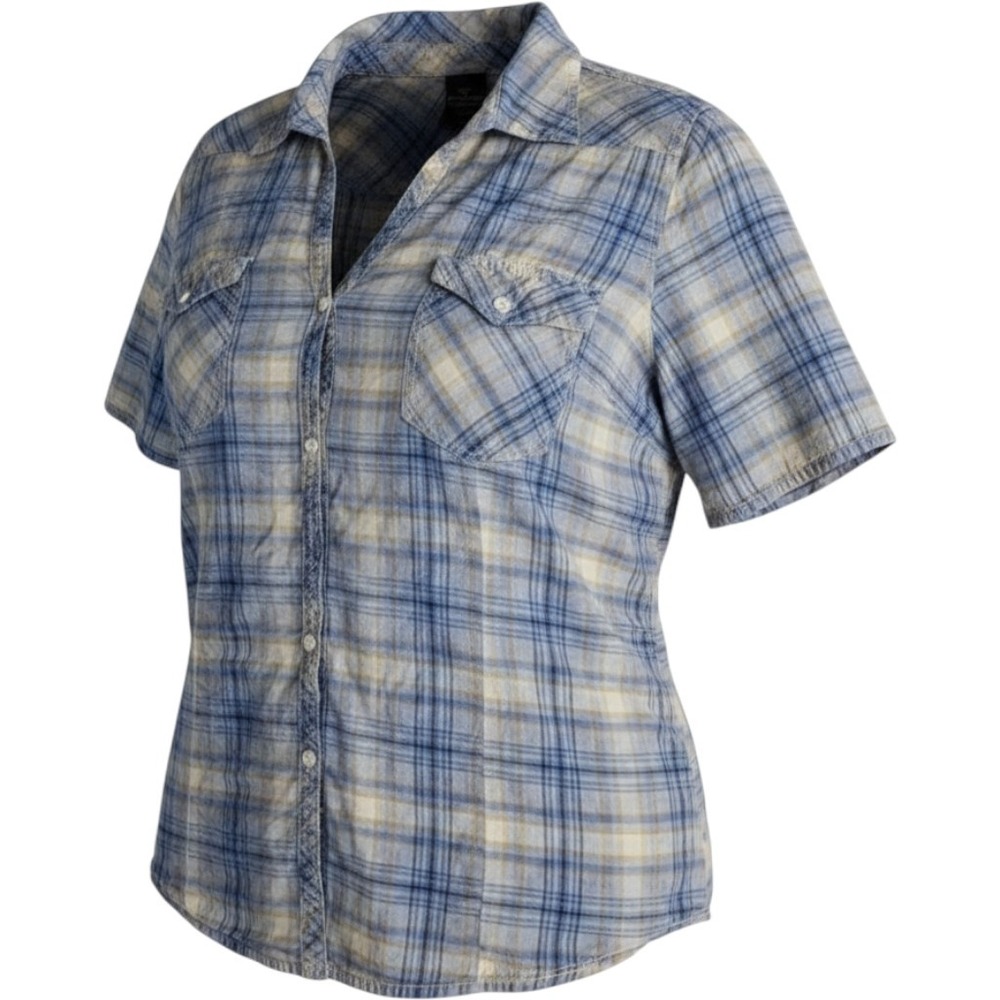 Faded Glory Western Y2K Short-Sleeve Plaid Button-Up XXL Americana Grunge